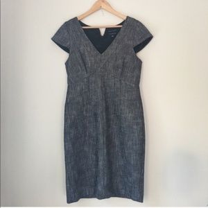 Banana Republic Grey Tweed Sheath Dress 0p